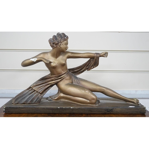 1587 - An Art deco style plaster figure 55cm