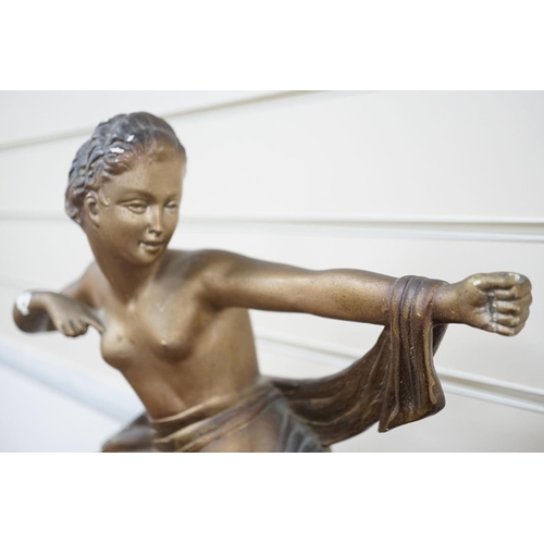1587 - An Art deco style plaster figure 55cm