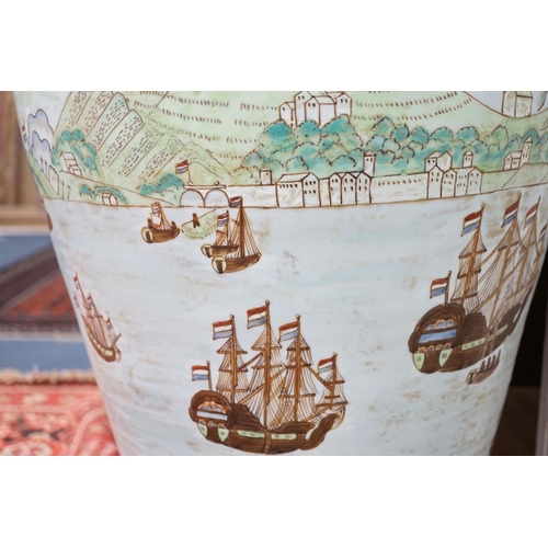 1588 - A large Chinese enamelled porcelain  vase and cover on stand 100cm