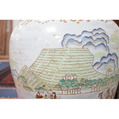 1588 - A large Chinese enamelled porcelain  vase and cover on stand 100cm