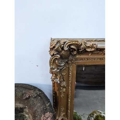 1014 - A late Victorian giltwood and gesso rectangular wall mirror, width 100cm, height 122cm