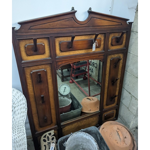 1035 - A 19th century Continental mahogany mirrored hall stand, width 107cm, height 135cm