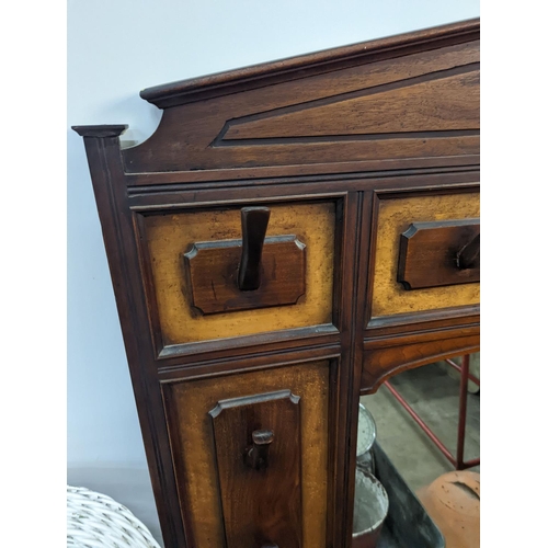 1035 - A 19th century Continental mahogany mirrored hall stand, width 107cm, height 135cm