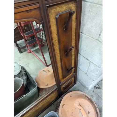 1035 - A 19th century Continental mahogany mirrored hall stand, width 107cm, height 135cm