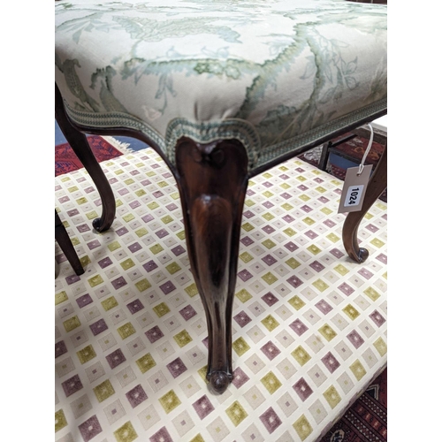 1044 - A Victorian upholstered dressing stool, width 46cm, depth 46cm, height 42cm