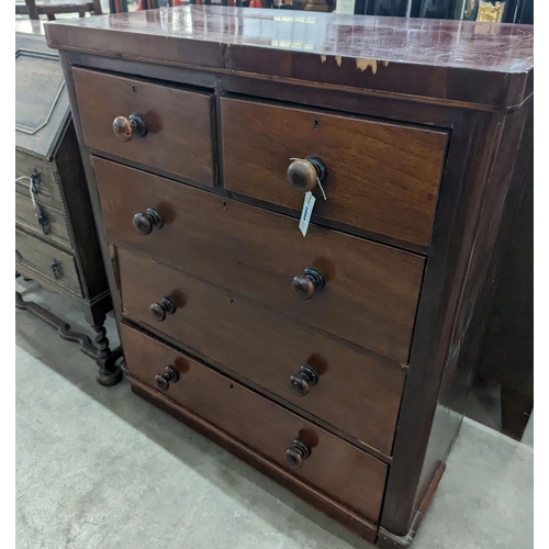 1050 - A Victorian mahogany chest, width 94cm, depth 46cm, height 106cm