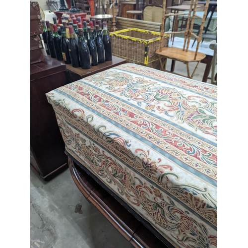 1052 - A late Victorian upholstered ottoman, length 121cm, depth 56cm, height 45cm