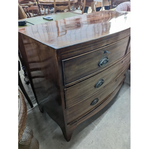 1057 - A Regency mahogany bowfront chest, width 104cm, depth 50cm, height 81cm