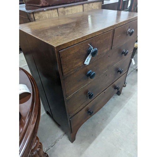 1072 - A Regency provincial oak chest, width 90cm, depth 49cm, height 99cm