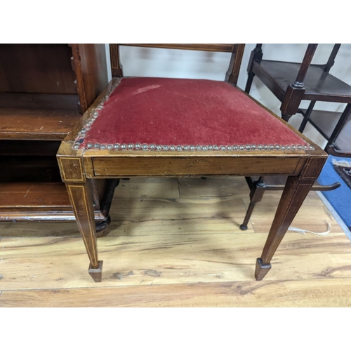 1088 - A pair of Edwardian inlaid mahogany lyre back chairs