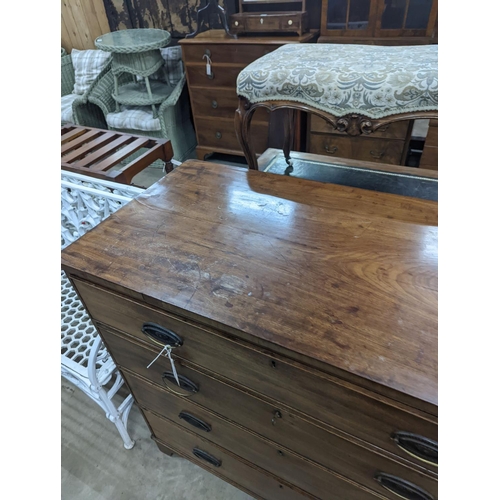 1099 - A George IV four drawer mahogany chest, width 107cm, depth 53cm, height 100cm