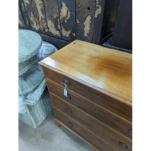 1146 - A Regency mahogany two part chest of four long drawers, width 100cm, depth 50cm, height 102cm... 