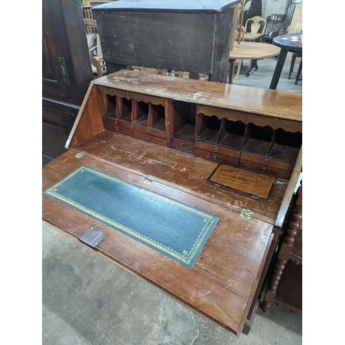 1151 - A George III mahogany bureau, width 107cm, depth 54cm, height 104cm