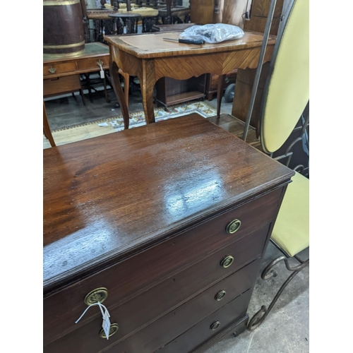 1154 - An Edwardian mahogany mahogany chest fitted four long drawers, width 78cm, depth 48cm, height 98cm... 