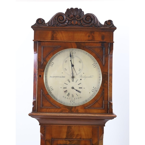 1171 - Rainforth & Son of Bridgewater. An early 19th century mahogany domestic regulator,with foliate carve... 