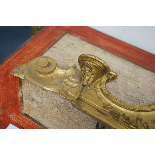 1177 - A 19th century carved giltwood pediment, width 142cm