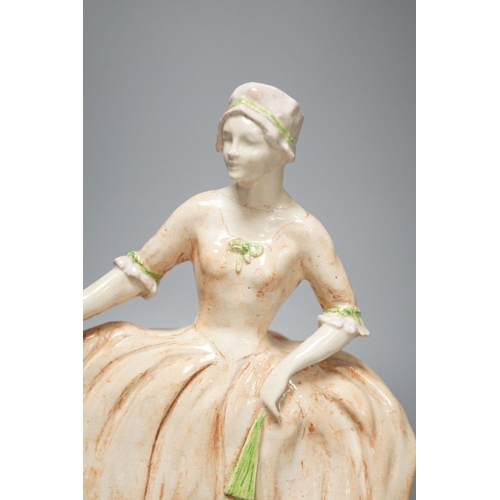 1272 - R. H. Belcher, pottery figure of a lady, 24cm