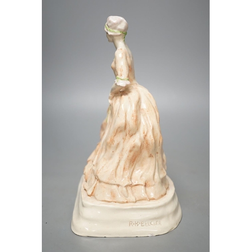 1272 - R. H. Belcher, pottery figure of a lady, 24cm