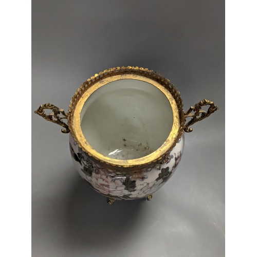 1273 - A Japanese porcelain ormolu mounted vase 27cm