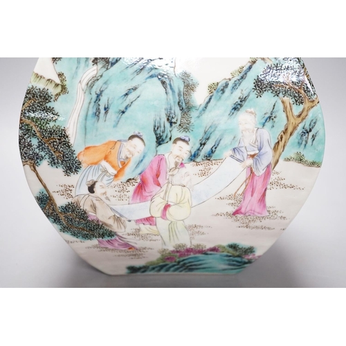 1291 - A Chinese famille rose arrow vase, Qianlong mark, 26cm