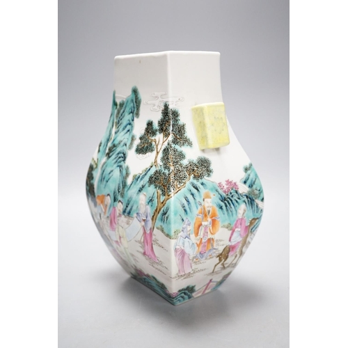 1291 - A Chinese famille rose arrow vase, Qianlong mark, 26cm