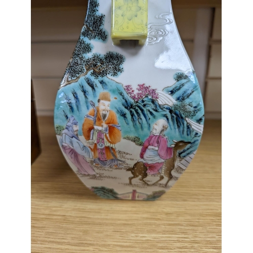 1291 - A Chinese famille rose arrow vase, Qianlong mark, 26cm