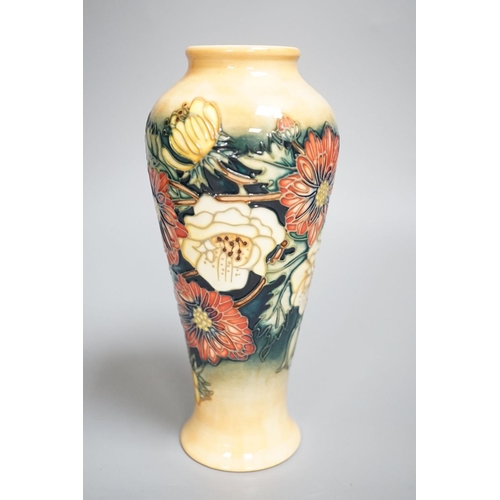 1340 - A Moorcroft vase, multi floral designed, signed E Bossons20.5 cms high.