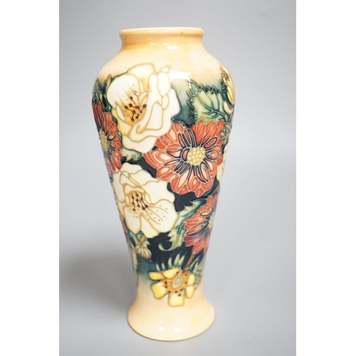 1340 - A Moorcroft vase, multi floral designed, signed E Bossons20.5 cms high.