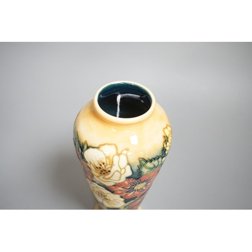 1340 - A Moorcroft vase, multi floral designed, signed E Bossons20.5 cms high.