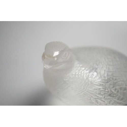 1344 - A pair Lalique  glass partridges,Tallest 17 cms high.