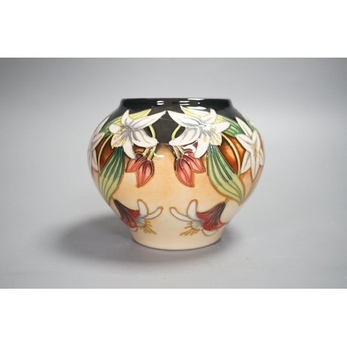 1345 - A Moorcroft squat limited edition vase signed Angi Davenport,11 cms high.