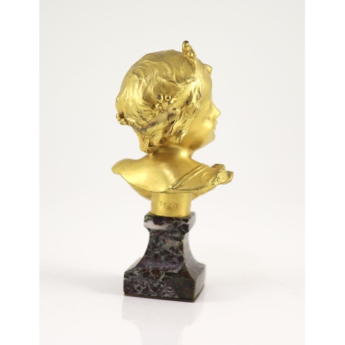 1355 - Raoul Francois Larche (1860 - 1912). An ormolu head of a boy king,modelled wearing a crown, signed i... 