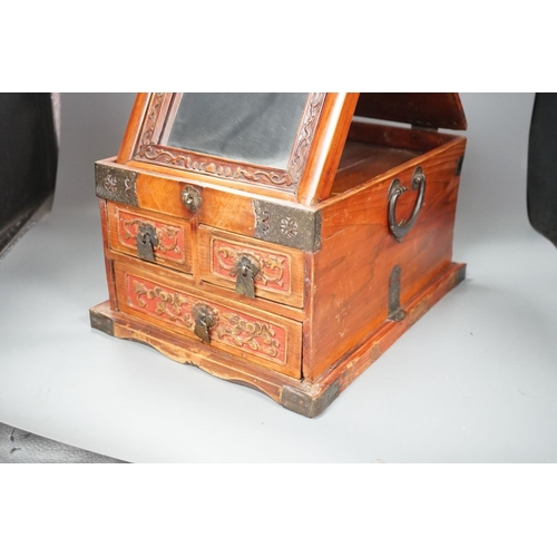 1388 - A Chinese cypress wood dressing box, 37cm