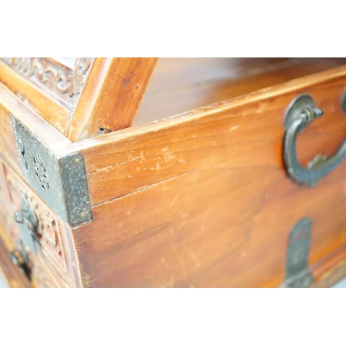 1388 - A Chinese cypress wood dressing box, 37cm