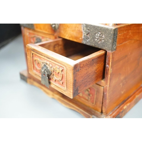 1388 - A Chinese cypress wood dressing box, 37cm