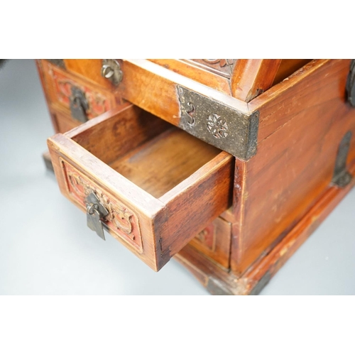 1388 - A Chinese cypress wood dressing box, 37cm