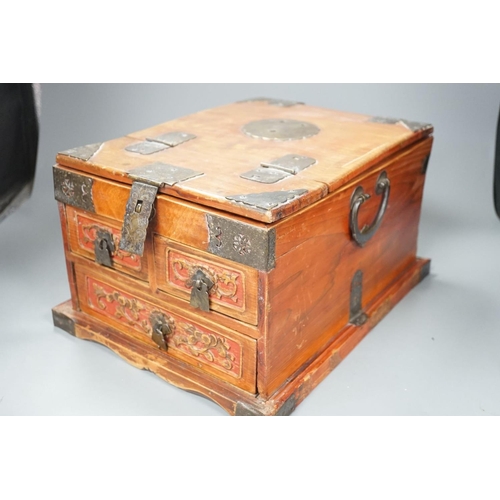 1388 - A Chinese cypress wood dressing box, 37cm