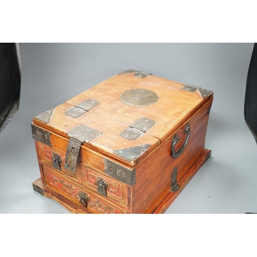 1388 - A Chinese cypress wood dressing box, 37cm