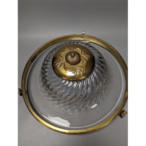 1403 - A circular brass and glass plathonier, first half 20th century42 cms diameter.