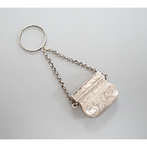 1802 - A Victorian novelty silver vinaigrette, modelled as a handbag, John Tongue, Birmingham, circa, 1840 ... 