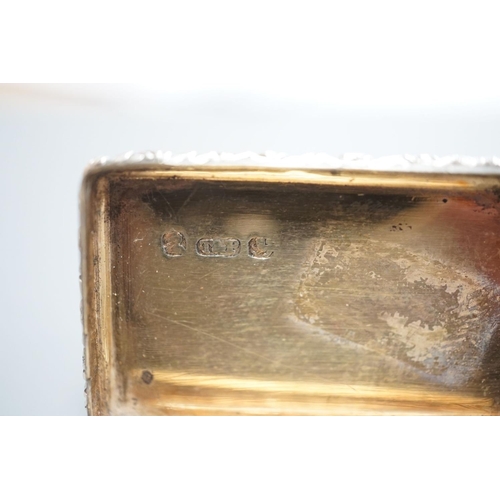 1803 - A William IV engraved silver rectangular vinaigrette, with engraved initials, Taylor & Perry, Birmin... 