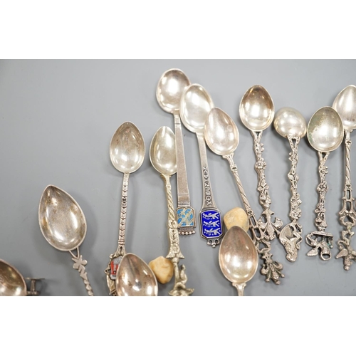 1815 - A Georg Jensen & Wendel A/S sterling small spoon, 10.2cm, a pair of antique silver sugar tongs(a.f.)... 