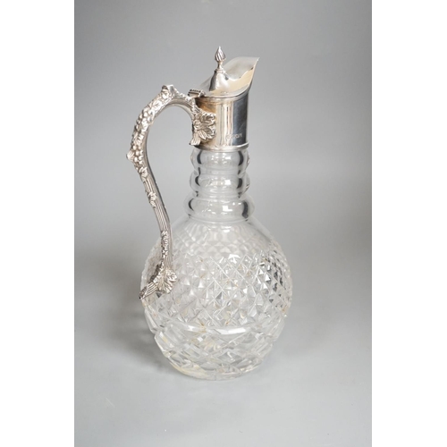 1824 - A modern silver mounted cut glass claret jug, C.J. Vander Ltd, Sheffield, 1995, height 27.6cm.... 