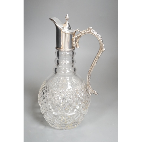 1824 - A modern silver mounted cut glass claret jug, C.J. Vander Ltd, Sheffield, 1995, height 27.6cm.... 