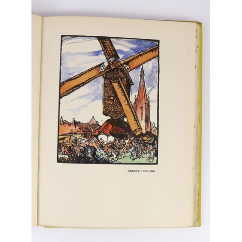 125 - ° ° Brangwyn, Frank and Preston, Hayter - Windmills, 4to, yellow cloth, John Lane The Bodley Head, L... 