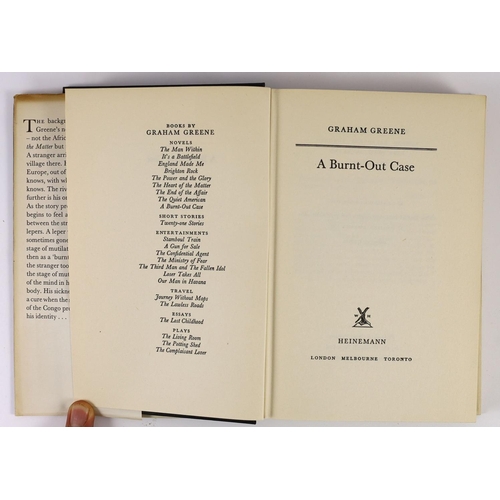 179 - ° ° Greene, Graham - A Burnt-Out Case, 1st English edition, original cloth, in unclipped d/j, Willia... 