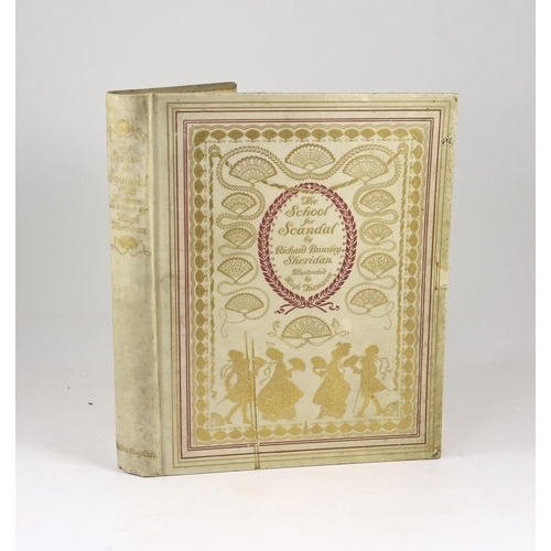 281 - ° ° Sheridan, Richard Brinsley - The School for Scandal,de luxe edition, one of 350, signed and  ill... 