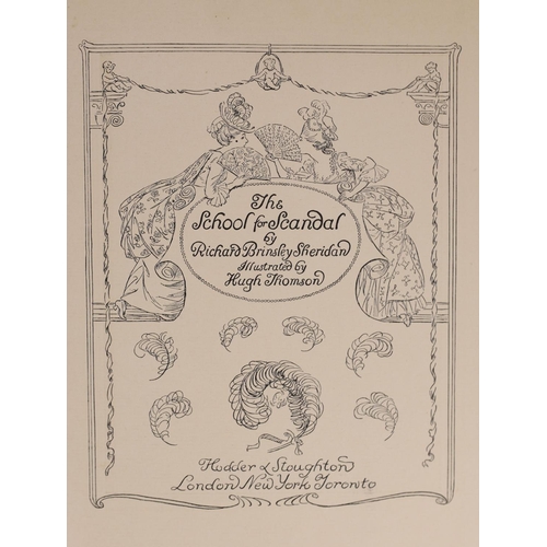 281 - ° ° Sheridan, Richard Brinsley - The School for Scandal,de luxe edition, one of 350, signed and  ill... 