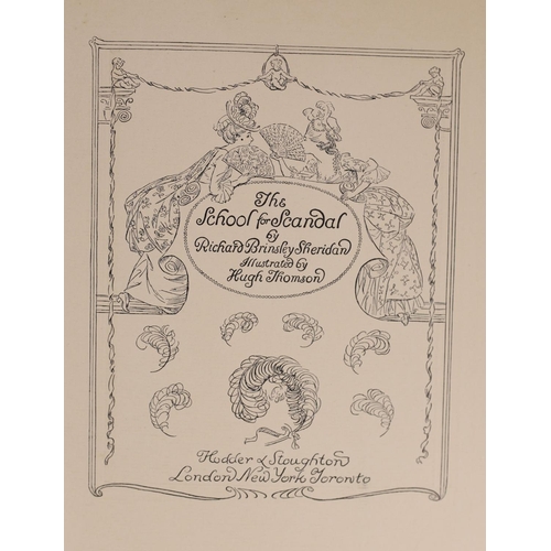 281 - ° ° Sheridan, Richard Brinsley - The School for Scandal,de luxe edition, one of 350, signed and  ill... 