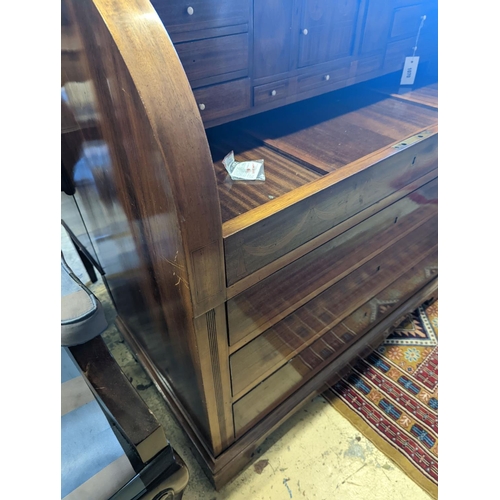 1070 - A reproduction cylinder bureau, width 110cm, depth 58cm, height 115cm